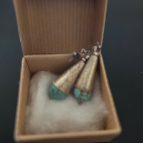 New Silver and Turquoise Earrings - Picture 1 of 3